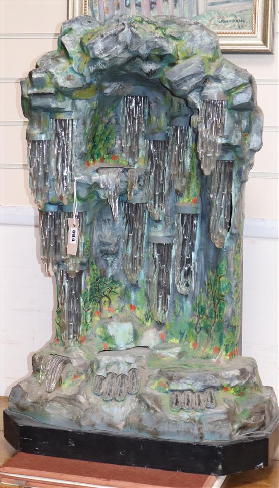 Alfred Jean Foretay (1861-1944) An early 20th century painted metal stalagtite grotto lamp, Height 80cm